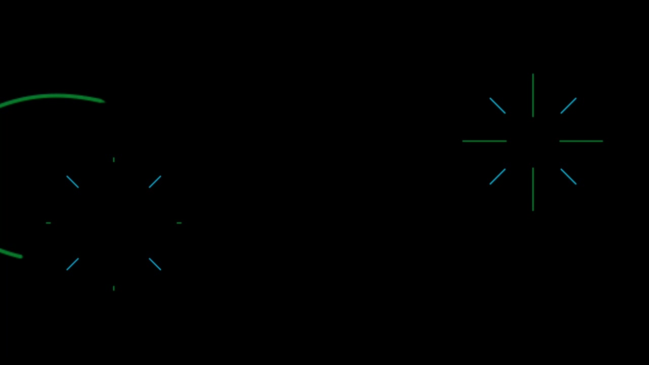 Animation green geometric shape isolate floating on black background.