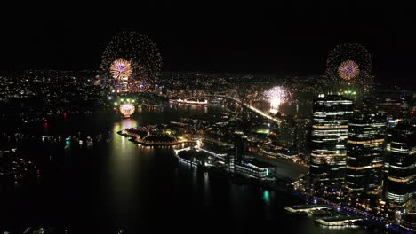 sydney 9pm fireworks from the drone