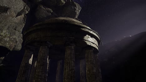 4k astrofotografía rastros de estrellas sobre las paredes del cañón de piedra arenisca.