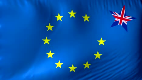 브렉시트 (brexit) 의 개념: 4k의 완전한 현실적인 발을 배경으로 흔들고 있습니다.