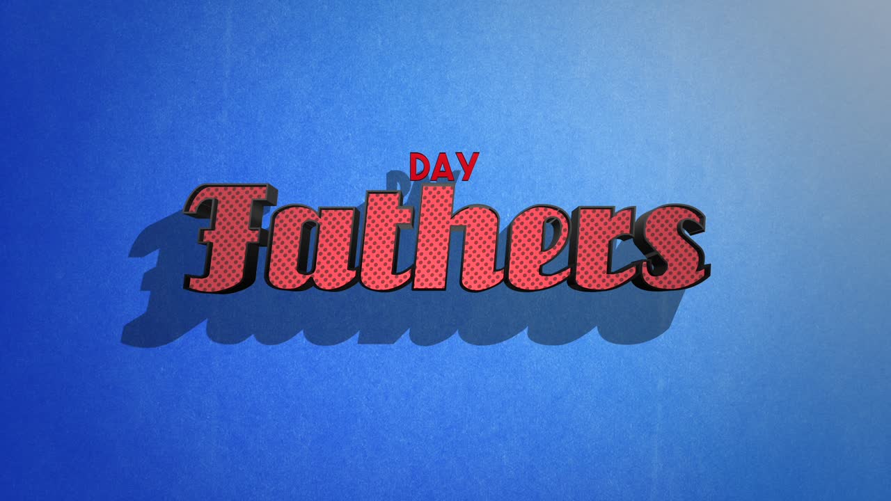 Retro Fathers Day text on blue vintage texture in 80s style