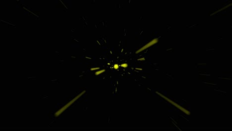 animation of slowly flying through space then entering hyperspace and slowing down