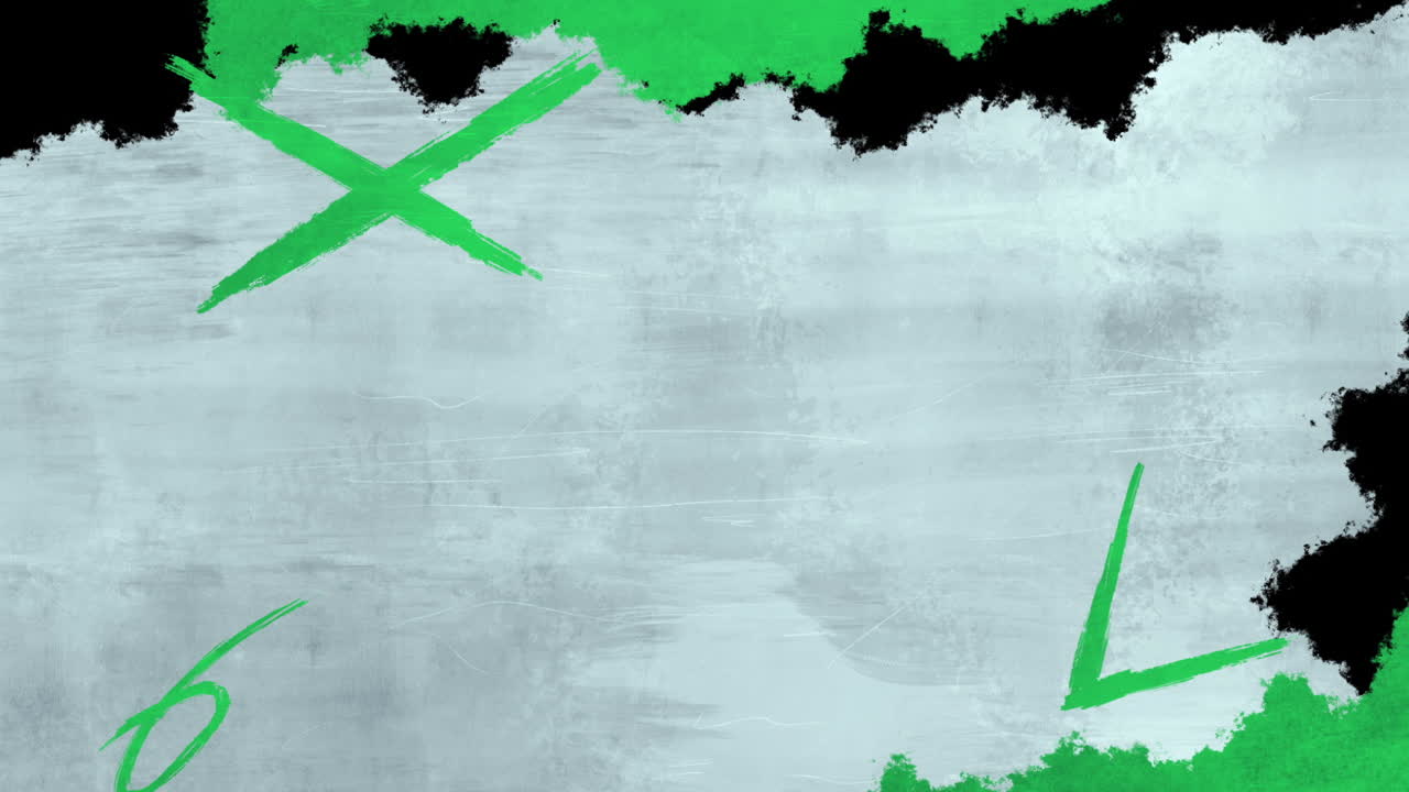 Traits de pinceau verts abstraits sur fond texturé grunge