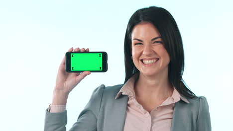 está bien, mujer de negocios y pantalla verde