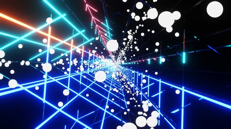 Volo in un tunnel VJ Loop astratto fantascientifico.