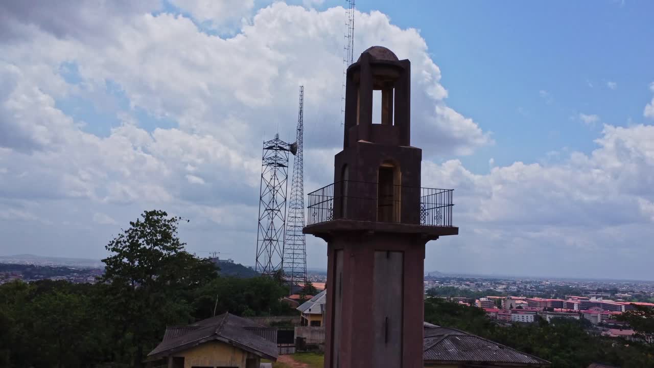 Beautiful view of thee Bowers Tower balcony with the city of Ibadan, Nigeria in the background