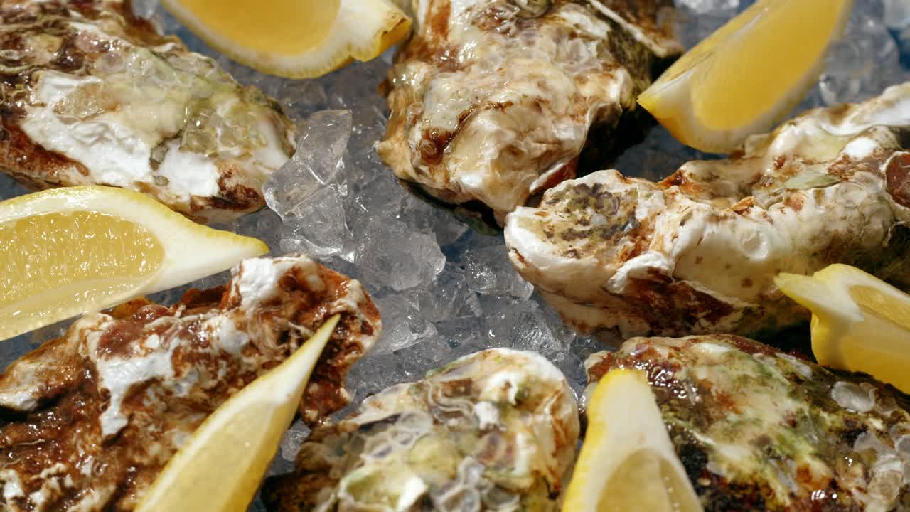 Oysters with Lemon on Ice