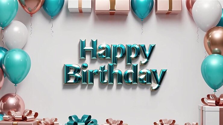 Sfondo di compleanno con palloncini e regali