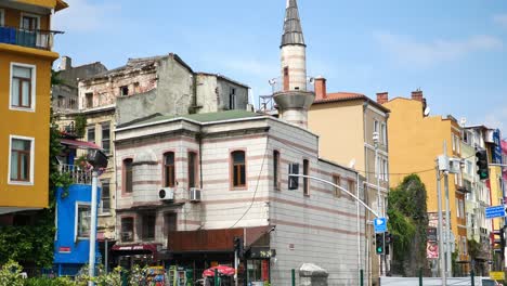 a mosque on a street in istanbul