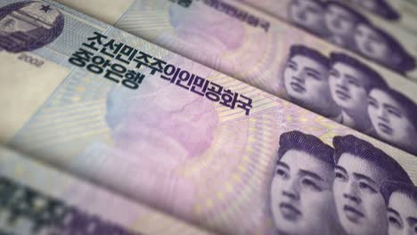 corea del norte ganó dinero billete de superficie animación de bucle