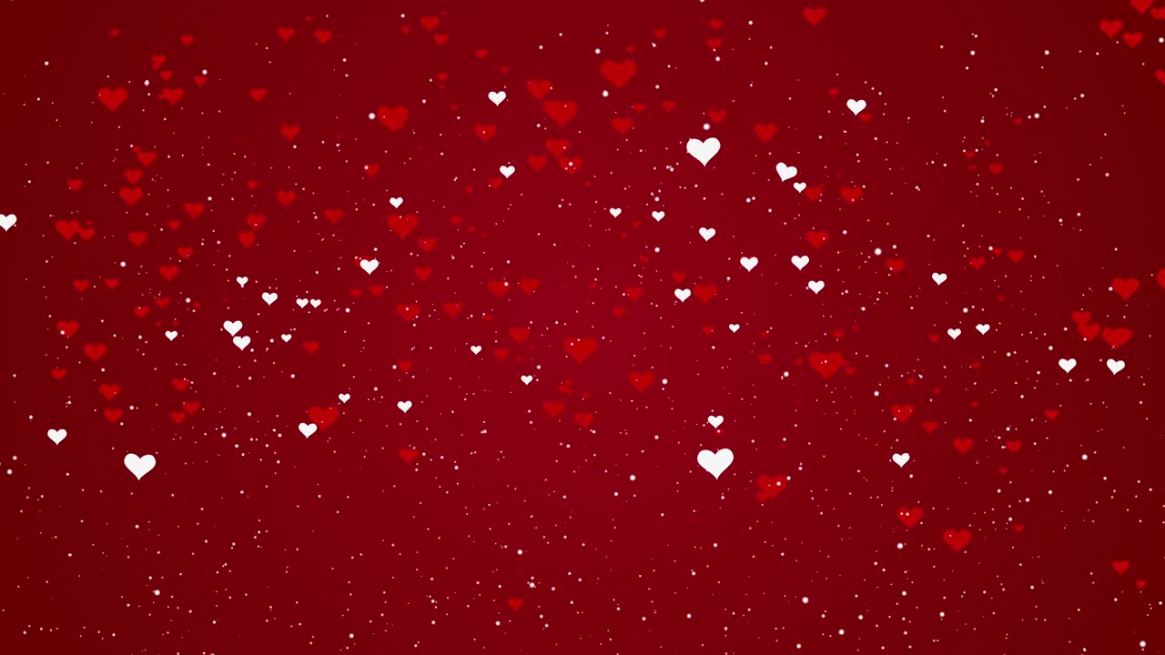 Concetto di San Valentino. Animazione di Sfondo in Loop con Cuori Rossi