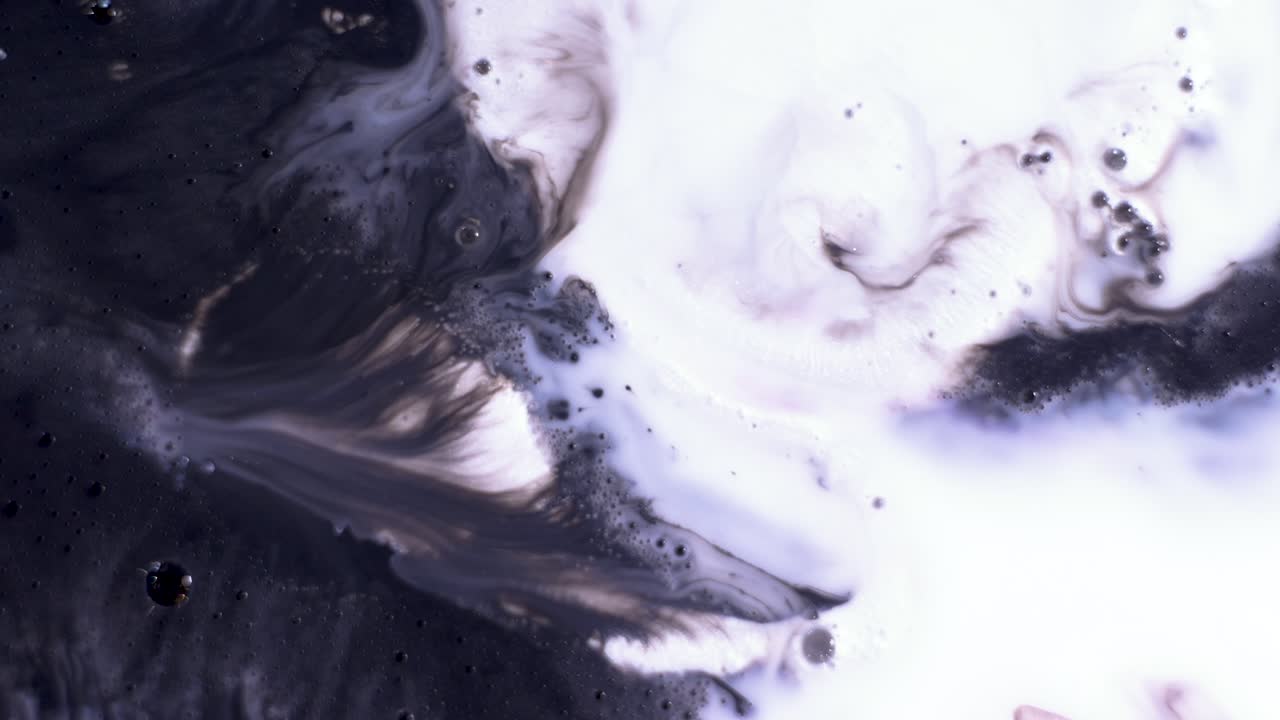 Abstract Fluid Art with Black and White Ink