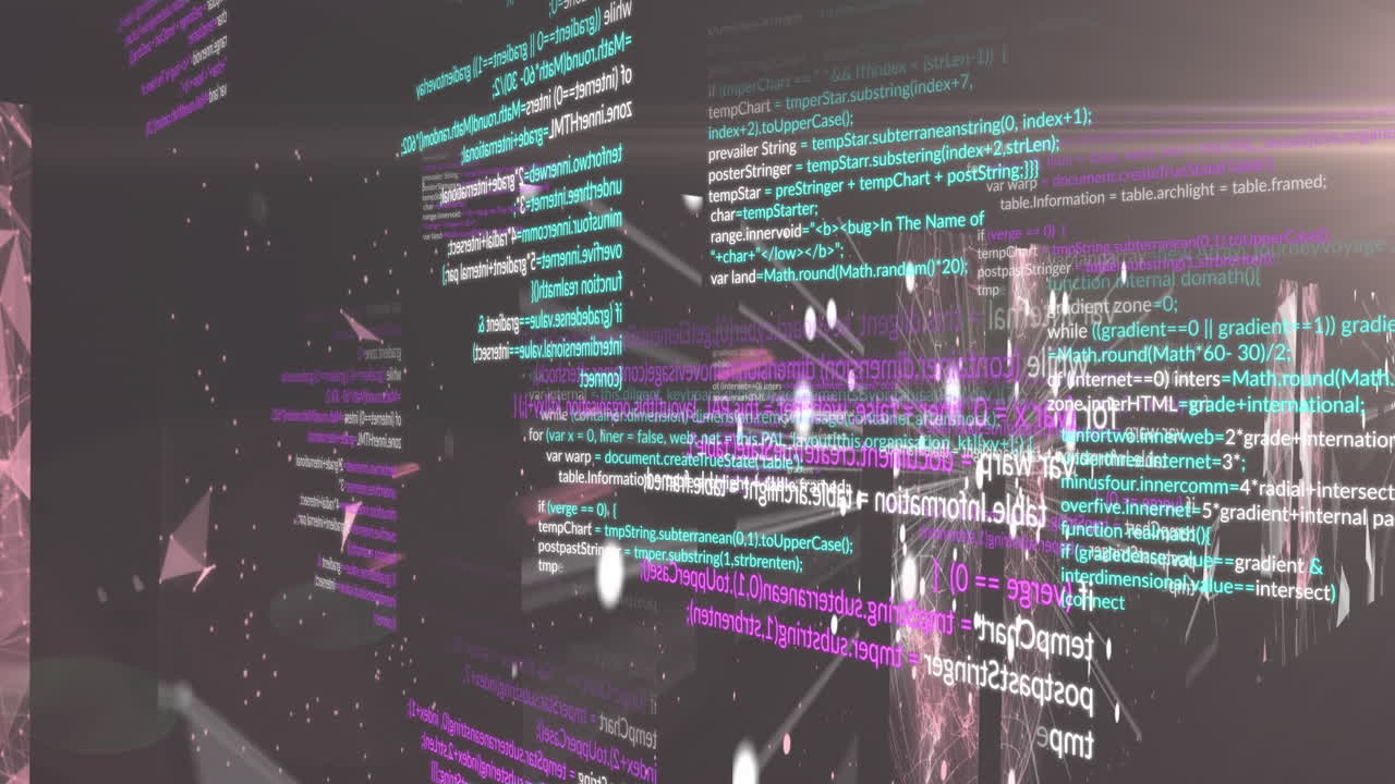 검은색 배경에 데이터 처리의 애니메이션