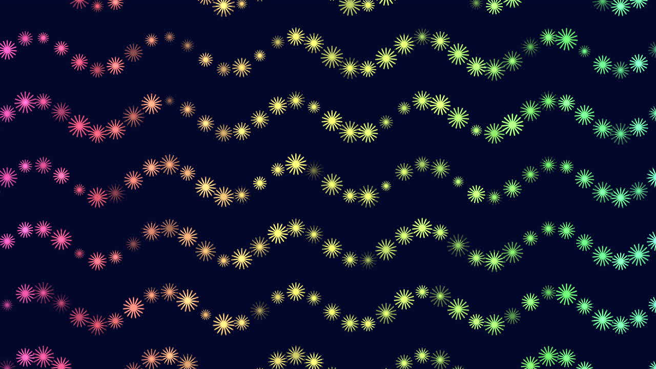 추상적인 파동 모양의 검은색에 다채로운 파동