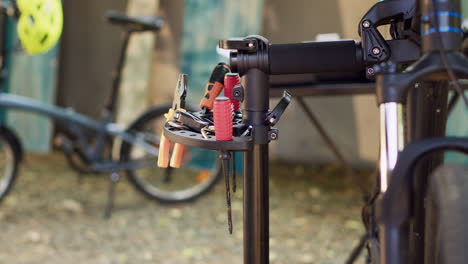 equipment prepared for bike maintenance