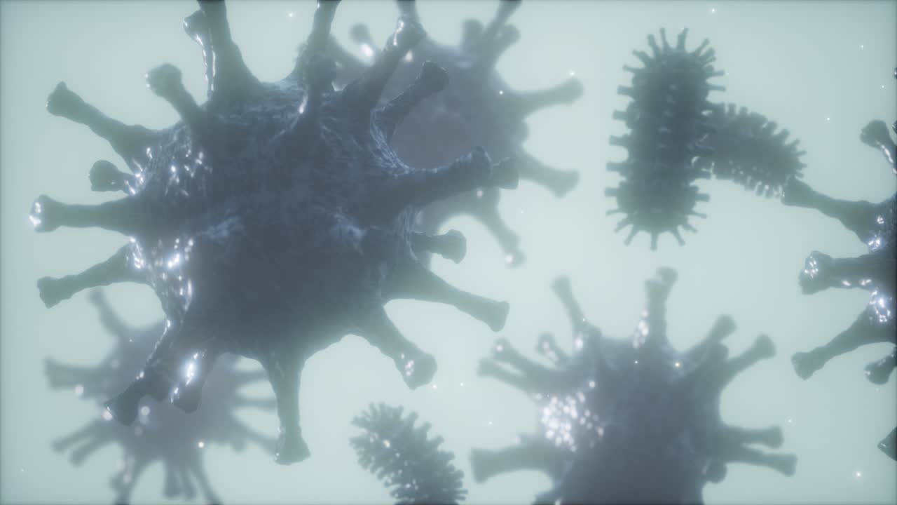 박테리아, 바이러스, 세균, 미생물 세포를 현미경으로 깊이 관찰합니다.