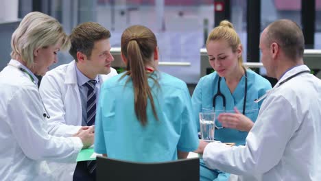 team of doctors having a meeting in conference room