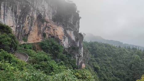 An-elderly-electric-scooter-is-driving-in-the-mountains