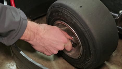 filling a small tire with air