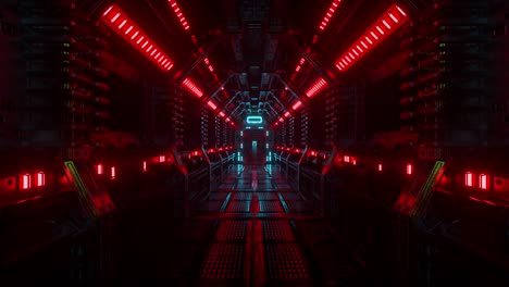 sci-fi futuristic corridor with neon lighting