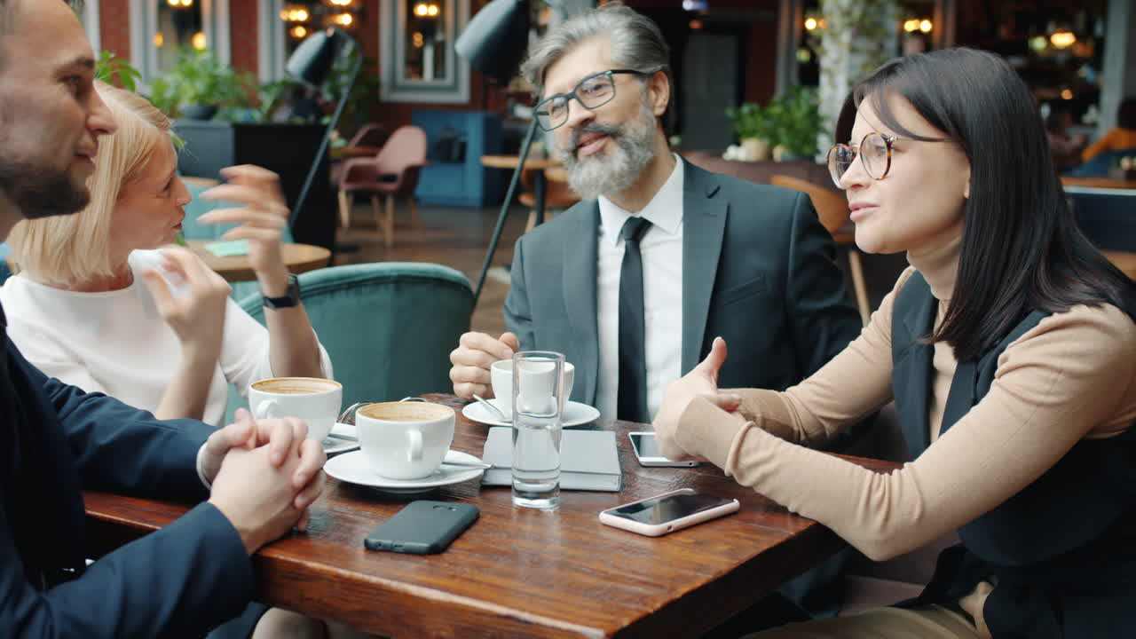Business Meeting in Cafe