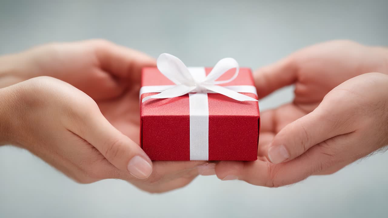 Il momento commovente dello scambio di regali catturato in due fotogrammi, che sottolinea la gioia della condivisione e della connessione tra due persone.