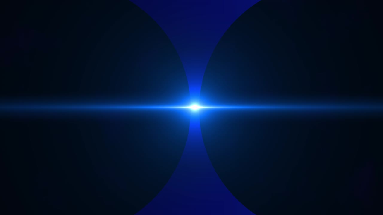 Animation flickering burst blue light emitting from dark backdrop glowing radiance flicker
