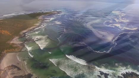 animation of flag of argentina blowing over beach landscape