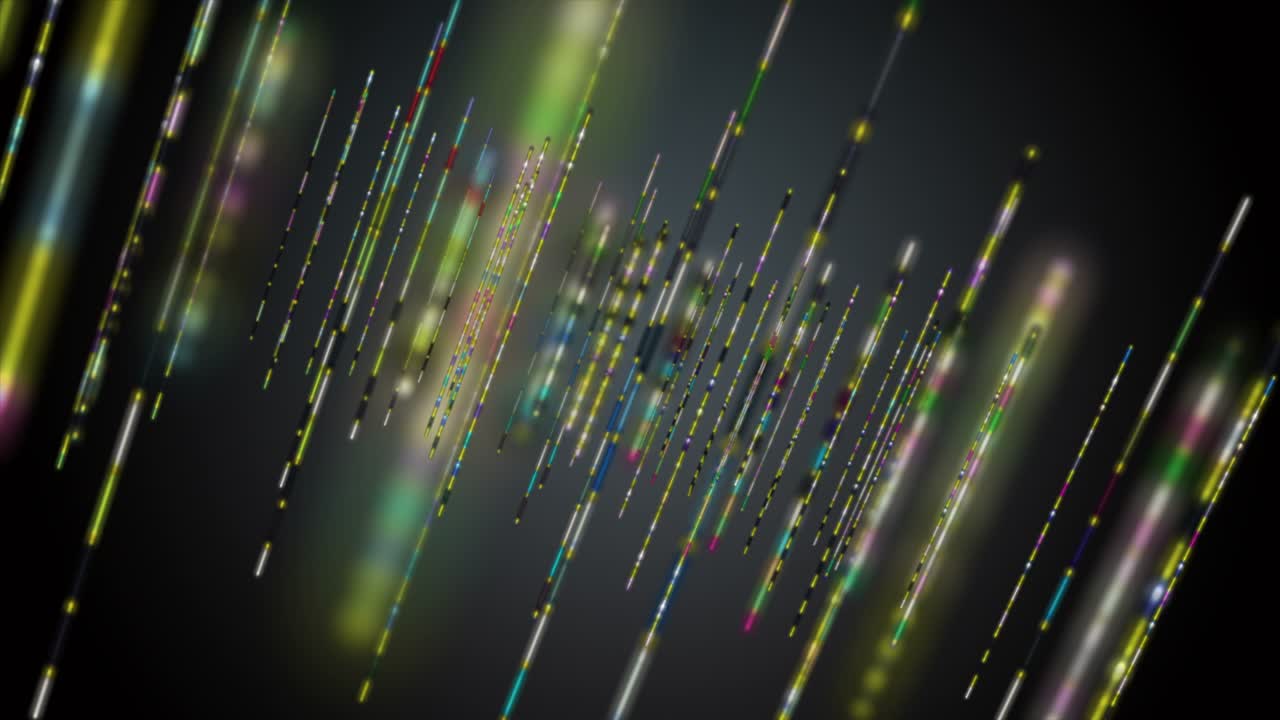 빛나는 줄무 객체와 함께 느린 동작의 미래 애니메이션, 4096x2304 루프 4k