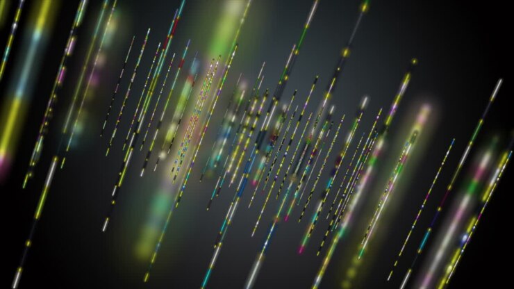 Futuristische Animation mit leuchtendem Streifenobjekt in Zeitlupe, 4096x2304 Loop 4K