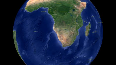 swaziland with flag. 3d earth in space - zoom in swaziland outer