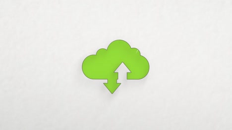 descargar y cargar icono de nube con efecto de dibujo de color. animación doodle. 4k