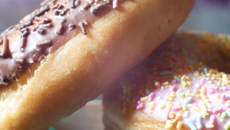 Delicious-glaze-donut-homemade-tasty-coated-sprinkles-toppings-sweet-food-close-up