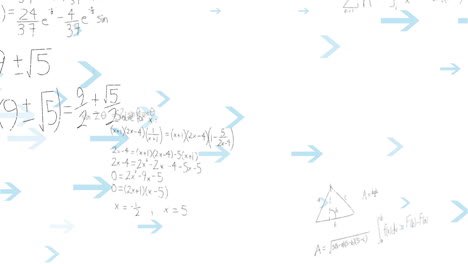 Animation-of-mathematical-data-processing-over-white-background