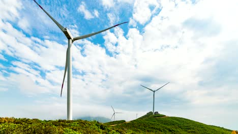 wind power equipment on the mountain