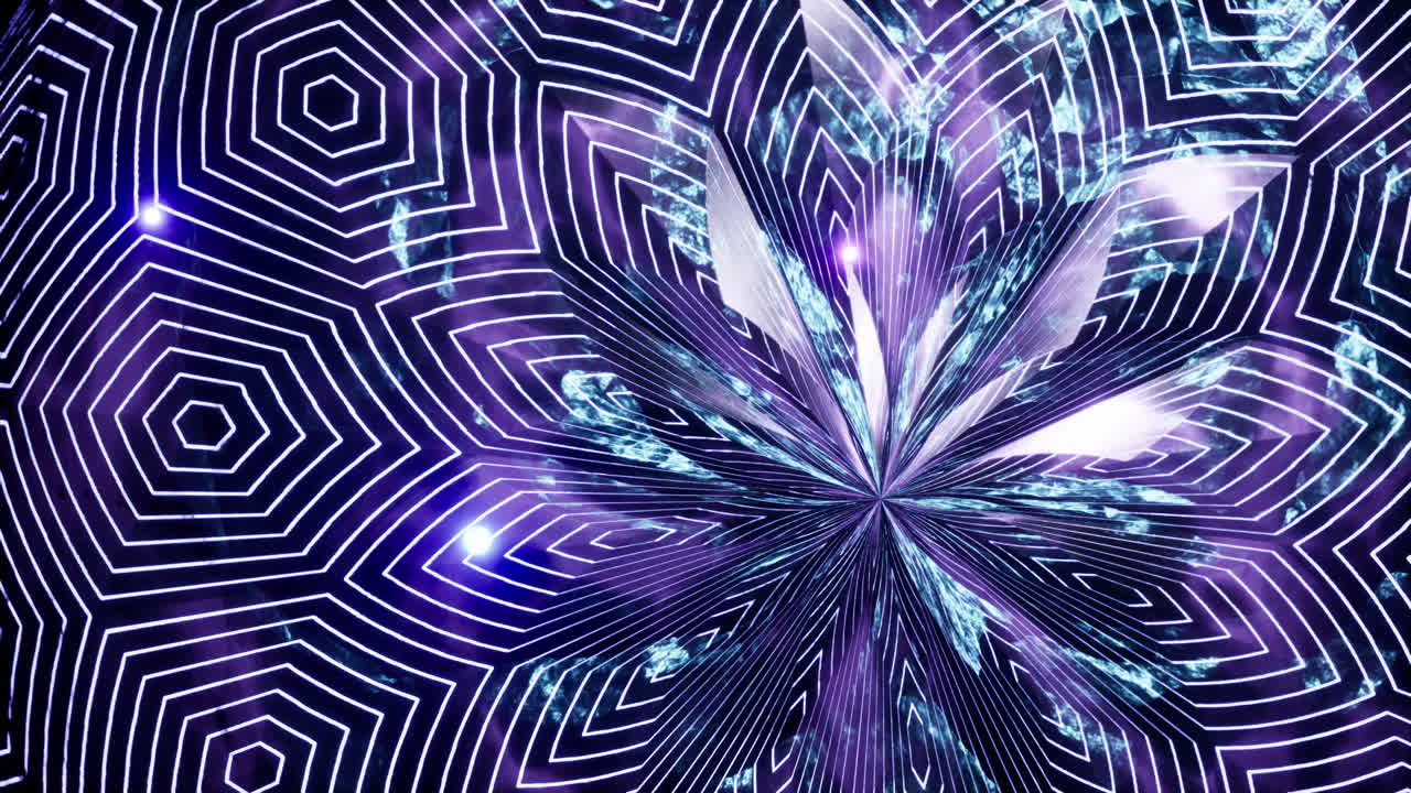 arte psicodélico abstracto con patrones geométricos y luces de neón