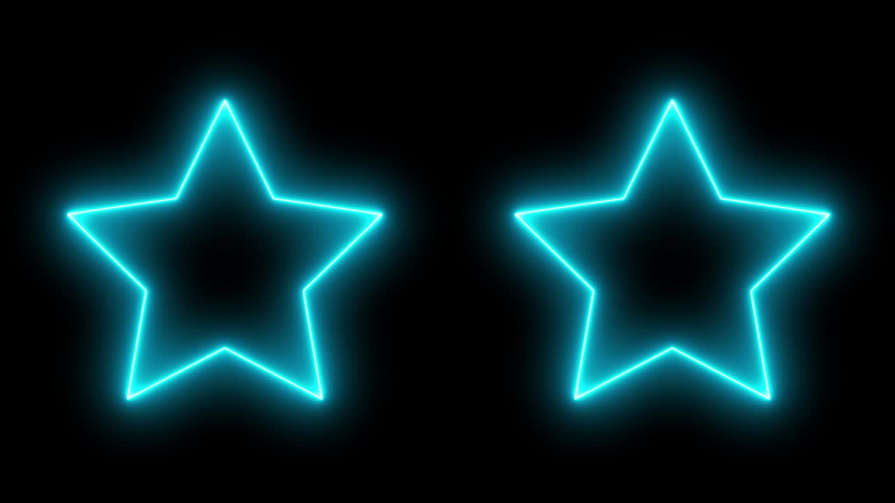 파란색 별 네온 빛나는 애니메이션 모션 그래픽