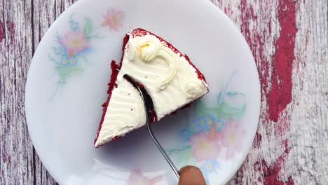 red velvet cake slice on a plate