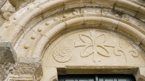 intricate arch of san juan de cortegada, spain