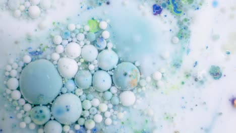 abstract liquid art with colorful bubbles