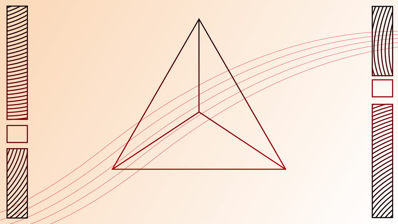 삼각형 위의 파란색 배경에 움직이는 파란색 선