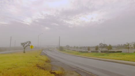 misty morning time laps on the highway