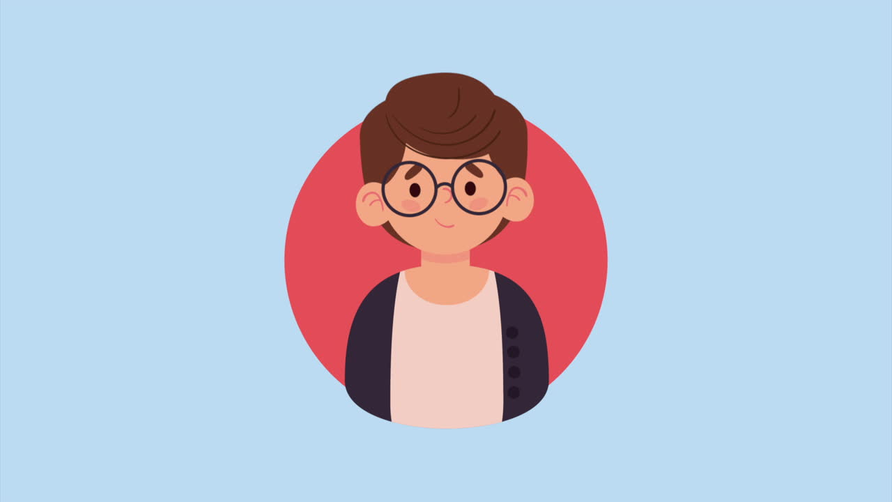 hombre con gafas animación de personajes