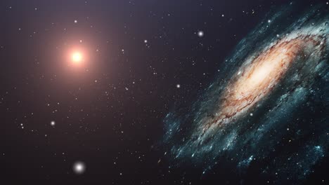 a galaxy that rotates and moves with the stars in space