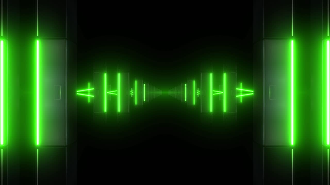 Neon Green Tunnel Visualization