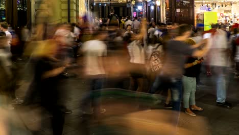 russian football fans celebrate the victory of their team on the streets of the city,time lapse