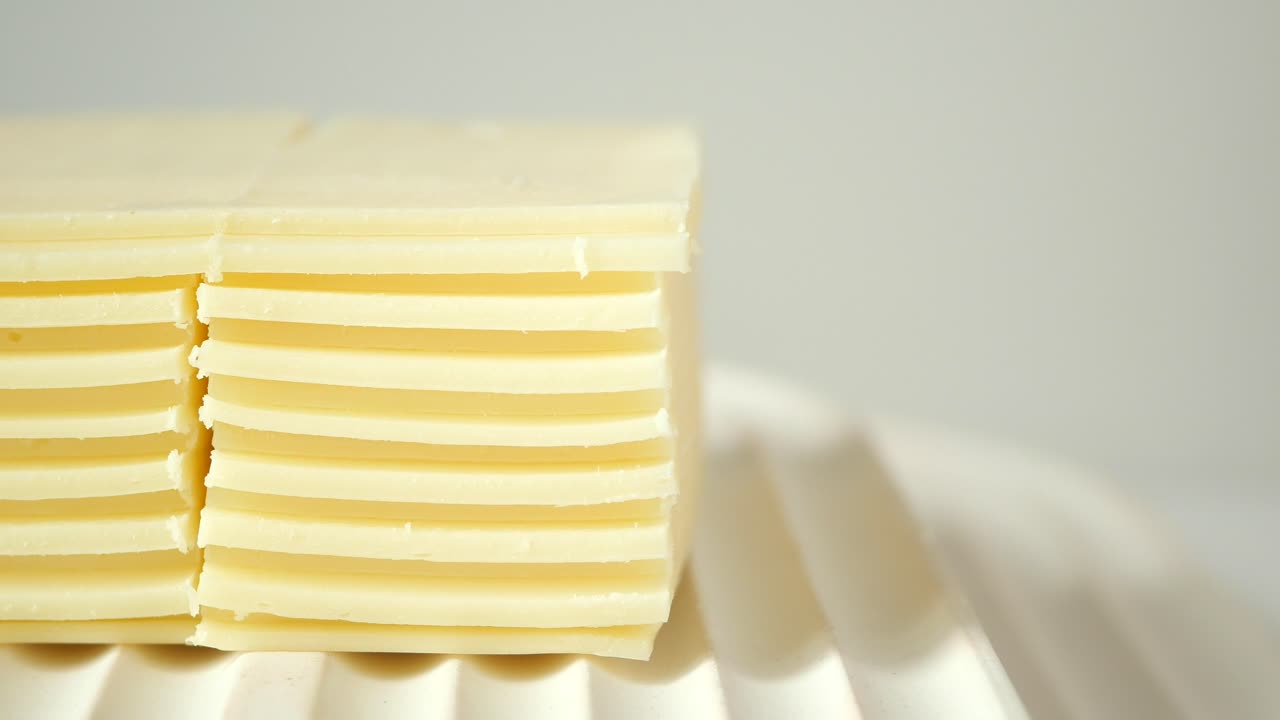 queso en rodajas apilado