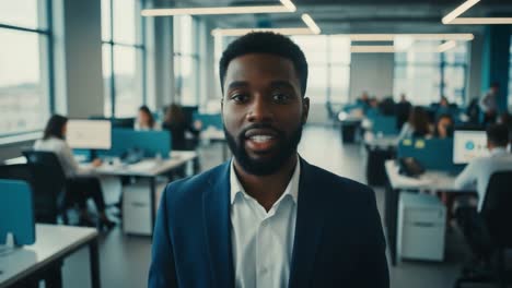 professional black man in a modern office setting