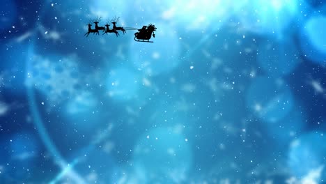 Animation-of-snow-falling-at-christmas-over-santa-in-sleigh