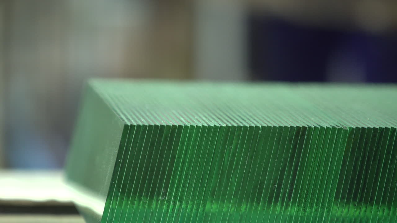 완벽하게 보관된 행에서 유리 패널 선택